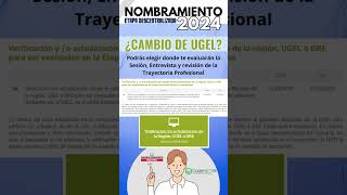 📘😱SE PUEDE CAMBIAR DE UGEL NOMBRAMIENTO 2024 [upl. by Ennaegroeg784]