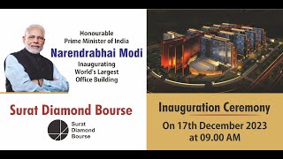 Inauguration of the Worlds Largest Diamond Trading Hub – quotSurat Diamond Boursequot Live Eventquot [upl. by Semyaj]