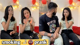 smoking prank  prank on boyfriend  gone wrong 😨  veer Samrat vlog [upl. by Nayarb]