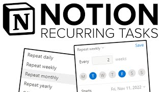 Recurring Tasks in Notion Notion Tutorial [upl. by Leahcimaj]