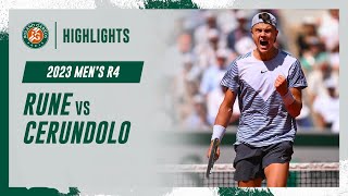 Rune vs Cerundolo Round 4 Highlights  RolandGarros 2023 [upl. by Ellerud]