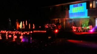 Grumpkas Light amp Sound Show Halloween 2014 quotHAPPYquot song [upl. by Carmella]