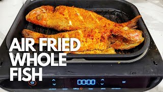 Ninja Foodi XL Grill WHOLE AIR FRIED fish  Air fryer crispy red snapper [upl. by Laon914]