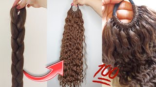 How to make a drawstring Curly Ponytail  Curly Braiding hair [upl. by Cirilo]