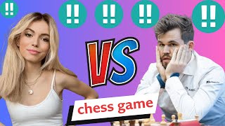 Alert chess game 2 Magnus Carlsen vs Anna Cramling [upl. by Jordans]