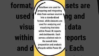 What is the difference between a dataflow and a dataset in Power BI I shorts [upl. by Euqinahs]