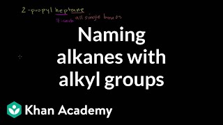 Naming alkanes with alkyl groups  Organic chemistry  Khan Academy [upl. by Scrivings845]