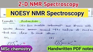 NOESY NMR spectroscopy  2D nmr spectroscopy [upl. by Kcirnek883]