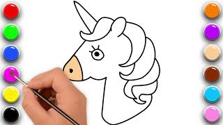 Comment dessiner et colorier une tête de Licorne  Planète coloriage 🦄 [upl. by Imtiaz]