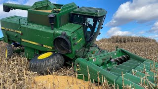 John Deere 6620 Combine Broken Axle Recovery [upl. by Yduj]