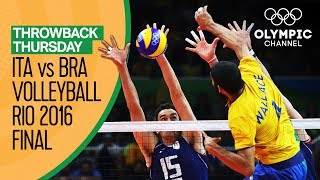 Italy vs Brazil – Mens Volleyball Gold Medal Match at Rio 2016  Throwback Thursday [upl. by Ahsenahs]