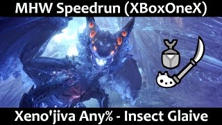 Insect Glaive World Record  MHW Any Speedrun XBox One X [upl. by Skoorb]