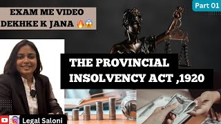 The Provincial Insolvency Act1920  Complete video for University Exams legal Saloni [upl. by Chong65]