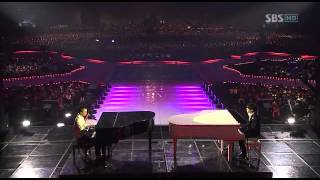 Piano battleDBSK y Big Bang Xiah Junsu vs Taeyang [upl. by Gwenn409]