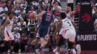 Raptors Highlights Valanciunas Blocks Gortat  April 14 2018 [upl. by Nylleoj]