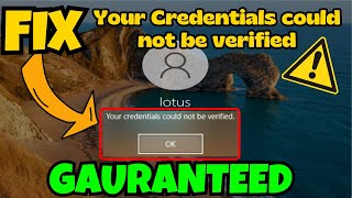 Your credential could not be verified Windows pin Fix [upl. by Karolina857]