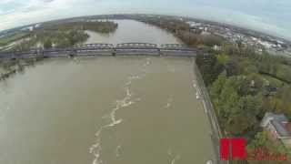 La piena del fiume Po a Cremona vista dal drone  PRO CREMONA [upl. by Acinaj611]