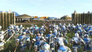 Brutal Medieval Fort Battle Insanely Close  2v1 Siege  Medieval 2 Total War Online Battle [upl. by Douglas546]