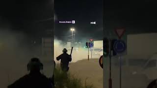 World Cup Police disperse riots in Europe after FranceMorocco semifinal [upl. by Timmy]