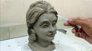 Face making process  clay sculpture  How to make a devi face [upl. by Pillyhp57]