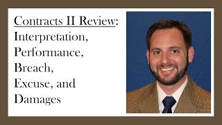 Contract Law Review Interpretation Performance Breach Excuse and Damages Contract II 2018 [upl. by Enytsirhc766]