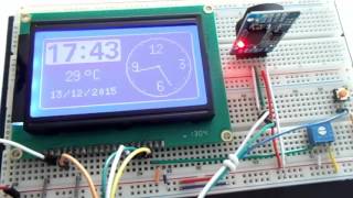 Relogio com Arduino LCD 128x64 e modulo RTC DS3231 [upl. by Dulcia]