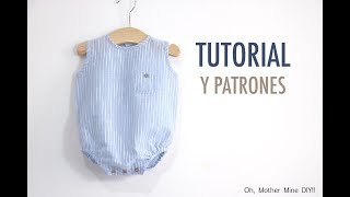 Aprender a coser Pelele de lino para bebés patrones gratis [upl. by Aneladgam573]