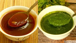 2 chutneys for chaat Dahi bhalla pani puri sandwich  चाट चटनी रेसिपी  Green and Red chutney [upl. by Nawat]