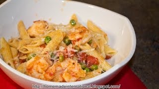 Italian Pasta with Shrimp and Green Peas [upl. by Hobart]