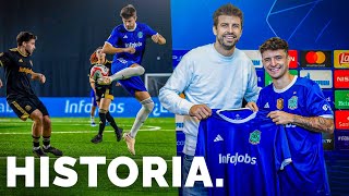 ¡PIQUÉ MARCA UN HAT TRICK CON EL BARRIO  Partido histórico 🤯⚽ [upl. by Guyon]