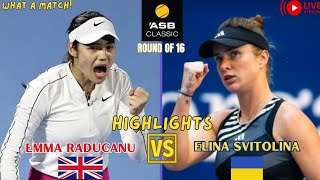 Emma Raducanu vs Elina Svitolina  ASB Classic Tennis 2024 Round of 16  Highlights [upl. by Kashden53]