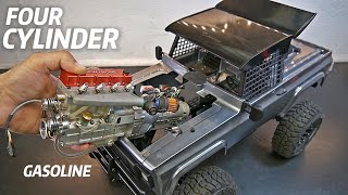 Fitting a Miniature 4 CYLINDER Engine 175cc  Gearbox on the 4x4 [upl. by Nagud]