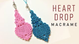 Macrame keychain tutorial  The Heart drop of Elsa  Hướng dẫn thắt móc khóa giọt tim Elsa [upl. by Naegem]