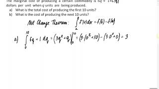 Finding the Total Cost from a Marginal Cost [upl. by Chadburn351]