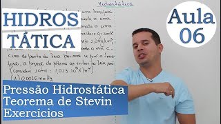 Hidrostática  Aula 06 Exercícios Teorema de Stevin [upl. by Hitoshi]