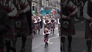 Big steps for a wee piper leading the marchingbands to 2024 pitlochry highlandgames shorts [upl. by Jonathon]