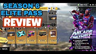 SEASON 6 ELITE PASS REVIEW HOW IT IS GARENA FREE FIRE FREE FIRE INDIA [upl. by Atillertse]