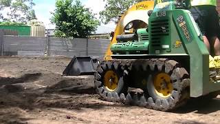 Griffos Mini Loader Hire Turf Preparation in Heavy Clay Soil [upl. by Nevins]