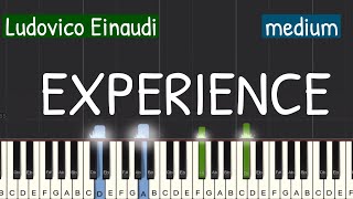 Ludovico Einaudi  Experience Piano Tutorial  Medium [upl. by Hnil]