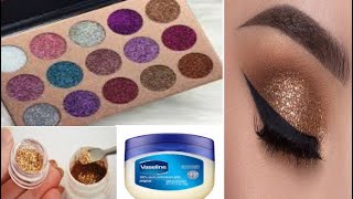 How to make diy glitter eyeshadow from vasliene in just 5 rs [upl. by Nayve]