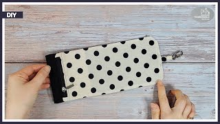 How to make a mini pouch to hold cards and coins  fabric pouch [upl. by Navek]