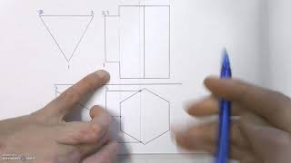 How to draw the interpenetration curve for 2 prisms intersecting [upl. by Naihtsirc]