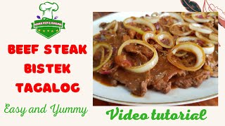 Beef steak Filipino style Bistek Tagalog Cook in 5 minutes [upl. by Nivlag735]