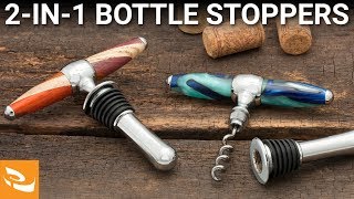 Handled CorkscrewBottle Stopper Woodturning Project [upl. by Chor]