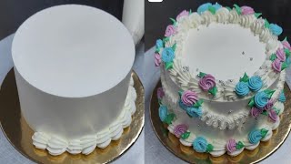 Beautiful Flower Cake Satisfying Design  Nozzle Wala Flower Cake  Nozzle Cake Design [upl. by Payson]