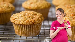 Moist and Lightly Sweet Carrot Muffins [upl. by Kcired]