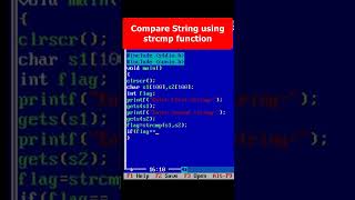 compare two strings using strcmp function in C Part 33  C Programming shorts coding [upl. by Ambler]