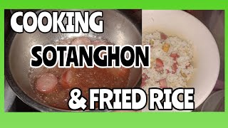 COOKING SOTANGHON  FRIED RICE  LOW BUDGET  meriam igot [upl. by Acirea581]