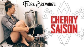 Cherry Saison Homebrew Recipe by Flora Brewing [upl. by Nylrebmik]