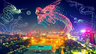 Drone Light Show 🐉 Celebrating Chinese Lunar New Year music m3m 🐉 Flying Dragon 2024 无人机灯光秀：飞龙在天 [upl. by Adyan]